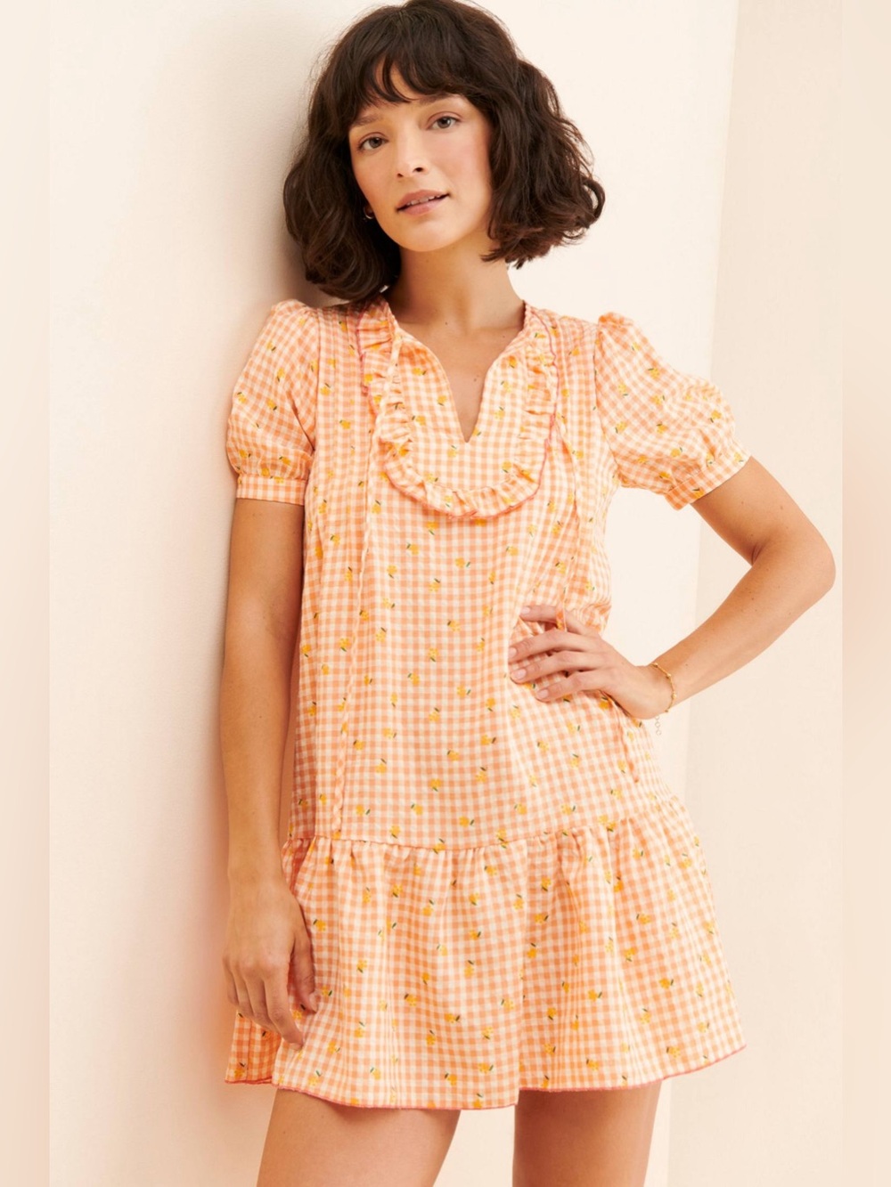 GREYLIN glo bib easy dress in orange sz M